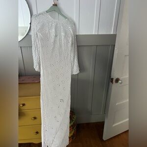 Doen White cotton eyelet long dress
